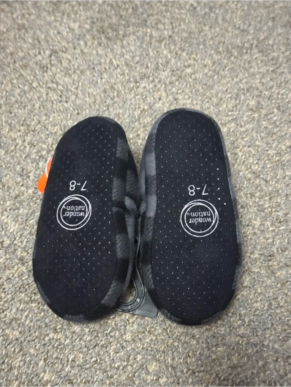 Toddler Slip-On Slippers - Black and Gray